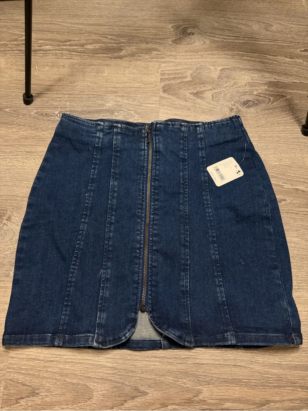 Free people Dark Blue Denim Panel Mini Skirt